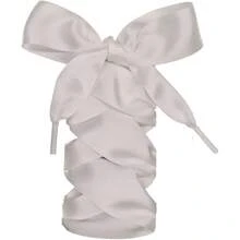 Satin Ribbon Flat Shoelaces For Sneakers - 10 Colors 6 Sizes 32mm Wide Premium Replacement Laces - 1 Pair Pack - 白色 - 查看 10