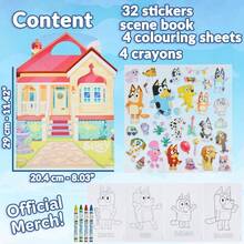 Bluey Stickers Activity Set With Crayons Colouring Sheets Foldable Fun Scenes Activity - Multicolor - View 4