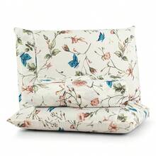 Premium Printed Fitted Sheet Set With Elastic + Pillowcases, 200 Thread Count, Single, Full, Queen And King Sizes, Hypoallergenic - Garden - View 1