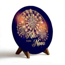 Capas de Decoração Painel e Cilindros Para Festas Tema Feliz Ano Novo com Elástico - Painel de Mesa 50x50  Ano Novo 025 - Visão 4