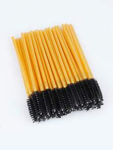 50 pezzi/confezione Spazzolino monouso in nylon, mini, portatile, colorato, per arricciare le ciglie, spazzola a spirale per sopracciglia, spazzola per ciglie, pettine per il trucco