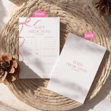 20/30pcs Pink Bow Theme Baby Shower Prediction Advice Cards, Gender Reveal Party Game Cards, For Expecting Parents, Baby Announcements, Gender Unveiling, Party Favors And Decorations - Multicolor - View 14