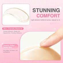 2 Pairs Double-Sided Adhesive Bra Pads, Lightweight Bra Inserts, Lift & Enhance Bust, Waterproof Sticky Bra Pads, Large Size Lift Bra Pads, Thin Pads, 1 Pair Invisible Sticky Cleavage Enhancing Bra Pads, Double-Sided Self-Adhesive Cleavage Pads, Washable & Reusable, Suitable For Swimwear, SPA Wear, Wedding Dresses, Camisoles - Multicolor - View 4