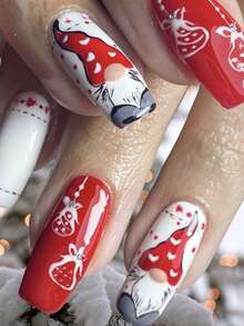 2 pezzi Adesivi per unghie natalizi 3D, decalcomanie per arte di unghie autoadesive, decorazioni natalizie come alberi di Natale, gnomi, renne, fiocchi di neve, agrifoglio, omini di pan di zenzero, motivi a maglione, per decorazioni fai-da-te per manicure, forniture per arte di unghie, regalo