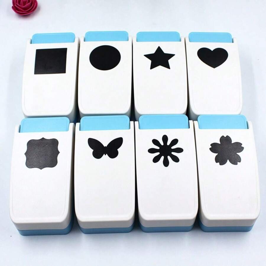 Máquina de estampado de gran tamaño con múltiples patrones, herramienta de manualidades DIY para perforar tarjetas, punzón de papel para scrapbooking - Multicolor - Ver 1