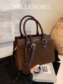 BELLEBORG Printed Women's Handbag & Shoulder Bag, Minimalist & Practical Multifunctional - Coffee - View 5