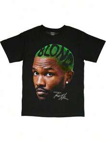 Boys Girls' Blonde Ocean Face Streetwear Vintage Style T-Shirt, Pure Cotton, Fashion , Breathable, Moisture Wicking, Casual Comfortable Top Streetwear Fashion Casual Summer Tee, Short Sleeve T-Shirt, The Best Gift For Boy Girl 3-13Y - màu đen - Xem 7