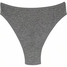 High Waisted Cotton Thongs For Women, Breathable Plus Size Multipack - Black*1 Brown*1 Nude*1 - View 10