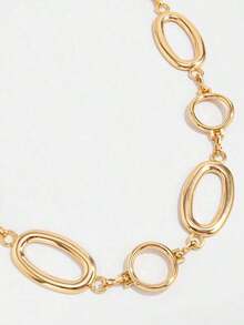 1pc Minimalist Hollow Metal Circle Waist Chain, Fashionable Geometric Waist Belt Body Chain, Suitable For All Occasions, Great Gift Choice - Vàng 2 - Xem 3