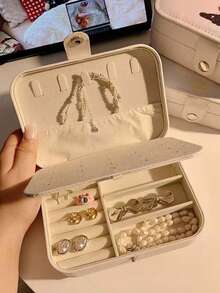 1pc Jewelry Box With Cute Cat & Dog Design, High Capacity Jewelry Organizer Box For Earrings, Necklaces, Rings, Portable Jewelry Storage Box