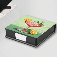 1pc 5D Diamond Painting Kit - Bookmark Box Storage Box, Special Shape Crystal Rhinestone, Beverage Cup Theme Pattern, DIY Diamond Mosaic Memo Box, Suitable For Storing Notes And As Desktop Decor, Comes With 150pcs Bookmark Papers - Multicolor - View 15