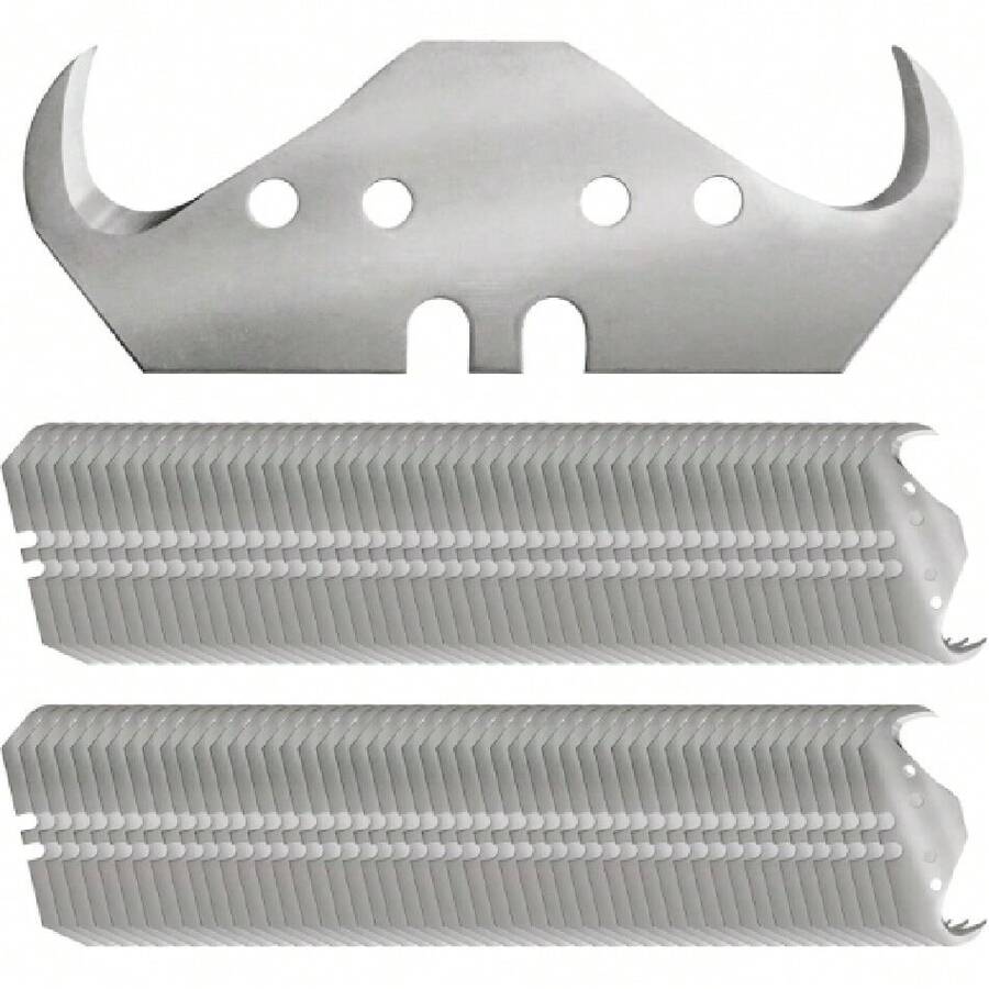 100PCS Utility Hook Blades, SK5 Carbon Steel Super Big Hook Triing Blades, Horn Knife Blade For Wallpaper, Cutting Carpets, Roofing, Industry S,24011100 - Khaki - View 1