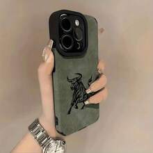 Resistente y Dominante! Funda de Teléfono Bull, Representante de la Fuerza Masculina, con Buen Agarre y Función Antigolpes, Material de Cuero Artificial de Alta Calidad, Resistente a la Suciedad, Protección Engrosada, Antigolpes, Antideslizante, Absorbe Impactos, Compatible con iPhone 16/16 Plus/16 Pro/16/16 Pro Max/15 Pro/15 Plus/15 Pro/15 Pro Max/15/14 Plus/15 Pro Max/14 Pro/14 Plus/13 Pro/13 Pro Max/13/12 Pro/12 Pro Max 12/11 Pro Max, Regalo Perfecto para Novio/Novia, Miembros de la Familia en Varios Días Festivos, Diseño Unisex. - Colores mixtos - Ver 7