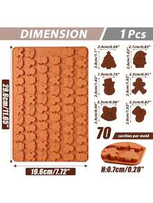 1 Pack Christmas Silicone Chocolate Molds, Christmas Tree, Santa Claus, Gingerbread Candy Molds, Assorted Shapes, Suitable For Cake Decoration, Ice Cubes, Jelly And More - Multicolor - View 10