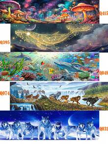 5D DIY 全钻钻石画套装，适合成人，超大尺寸（35.4x11.8 英寸/90x30 厘米）全钻钻石工艺艺术套装，最佳墙面装饰艺术，节日、圣诞节、万圣节、生日缓解压力的理想礼物 - 軍綠色 - 查看 4