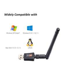 Adaptador de señal WiFi AC600 para PC, adaptador de red USB inalámbrico de doble banda de 2,4 G/5,8 GHz, antena amplificadora de señal WiFi ultrapotente para computadoras portátiles de escritorio compatibles con Windows. - Negro - Ver 8