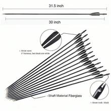 Arco recurvo desmontable de 57 pulgadas para jóvenes arqueros, arco largo de caza negro con/O set de 12 flechas para principiantes adolescentes diestros o zurdos - Peso de tiro 30 libras 40 libras - Solo 12 flechas - Ver 3