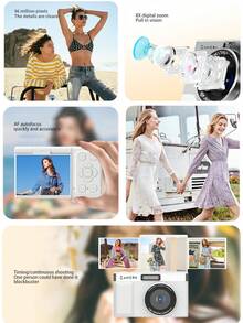 Appareil photo numérique à écran pivotant, zoom 8x, stabilisation électronique de l'image, 4800W pixels, photographie de voyage (sans carte)