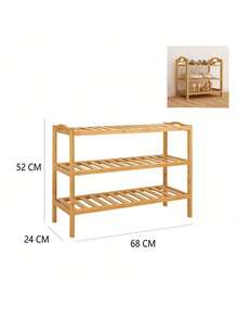 A Shoe Rack, Simple Cabinet, Household Shoe Cabinet, Economical Shoe Cabinet, Simple Wooden, With Multi-Layer Shelf Storage - Type B [Three-layer Shoe Rack] - View 4