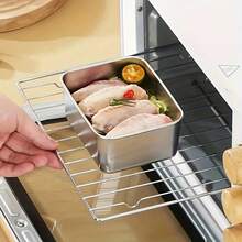 Stainless Steel Food Storage Container With Lid, Steel Food Container, Refrigeration Packaging Box, Decorative Box Outdoor Picnic Food Storage Box, Metal Pickled Snack Container, Dishwasher & Freezer - Multicolor - View 3