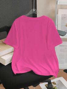 Women T-Shirts - Hot Pink - View 2