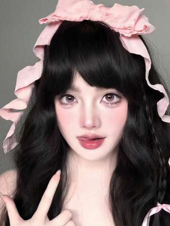 1 件可爱粉色蝴蝶结丝带柔性/洛丽塔头带，分层发饰，适合拍照、毕业季和日常佩戴