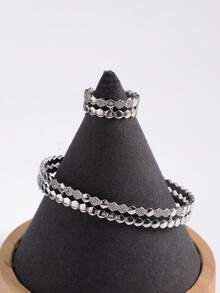 Set de 2 piezas de pulsera y anillo de mujer de lujo y moda casual, con bangle y anillo de panal geométrico incrustado de circonita, adecuado para uso diario de la mujer, gran regalo para madre, esposa, cumpleaños, boda, Año Nuevo