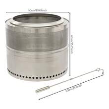 Fire Pit Folding Smokeless Firepit Stainless Steel Portable Outdoor Firepit Fire Pits For Outside Camping - Silver - View 3