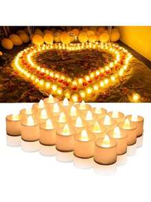 Velas LED Sin llama, 24PCS Velas deé Led Velas Parpadeantes sin Llama Velas EléCtricas para Decoración del Hogar,San Valentín - 24 artículos - Ver 7