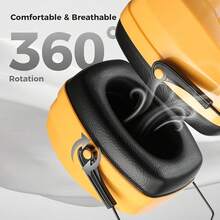 ProCase Orejeras contra Ruido, Protección Auditiva Cancelación Sonido Antiruidos NRR 32dB Auricular  Audífonos Protector del Oído para Caza Campo Trabajo Máquina Lugar Ruidoso - Naranja - Ver 4