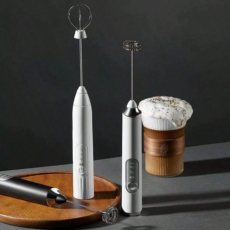 Mini Electric Egg Beater Mixer Whisk For Egg Whites Milk Coffee Egg Whites, For Home Kitchen - 白色 - 查看 1