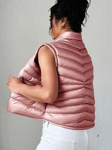 Big City Chaleco Para Dama Acolchado Capitonado Ligero Casual De Moda - Rosa - Ver 2