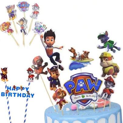 PAW Patrol Cake Topper Anime Kids Favor Party Cake Topper Cupcake Topper For Kid Birthday Decorations Baby Shower Supplies Gift