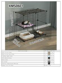 Indoor Cat Cage Home Cat Villa Cat House Rabbit Cage With Partial Storage Layer Small Dog Cage Dog Game Fence Cat Fence - Multicolor - View 14