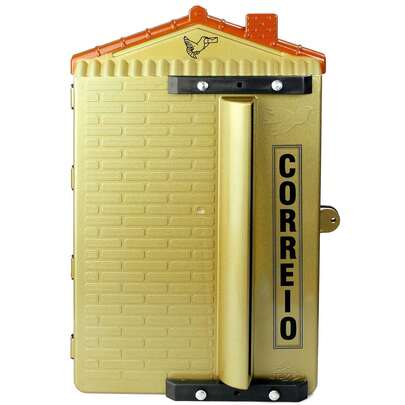 JLK Plastic Caixa de Correio Grande Grade e Muro Revista Moderna Dourada