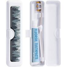 Toothbrush Travel Case - Pattern, Holder And Covers For Toothbrushes, Includes Tongue Scraper Case - 墨樹 - 查看 1