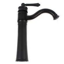 SHIOUCY Wasserhahn Bad Schwarz, Wasserhahn Bad,  Retro Hoch Aufsatzwaschbecken Waschtischarmatur, 360°Schwenkbar Einhebel Waschbecken Armatur, Vintage-Stil badezimmer wasserhahn - Schwarz - Übersicht 5