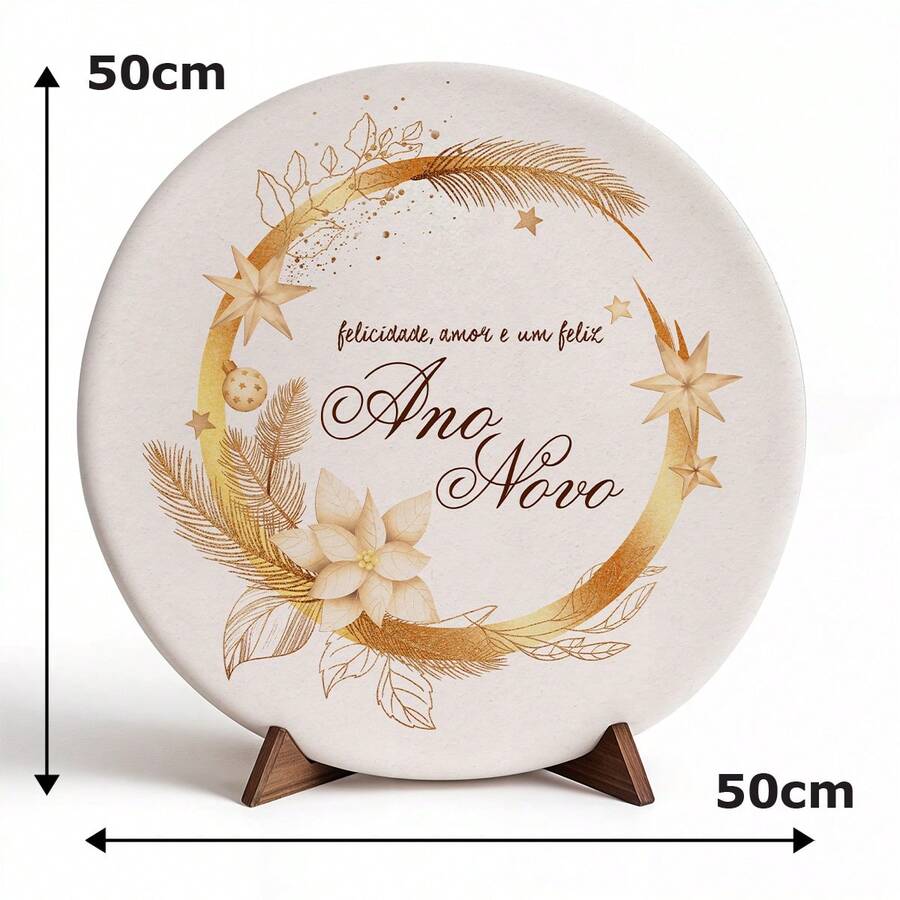 Decorative Panel And Cylinder Covers For Happy New Year Theme Parties With Elastic - 50x50 New Year Table Panel 246 - View 1
