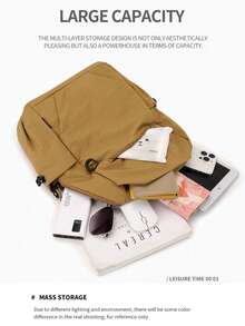 Nuovo zaino leggero da esterno per autunno/inverno, colore unito nero/grigio scuro/grigio chiaro/cachi, zaino da viaggio e trekking in nylon resistente all'acqua per uomo, borsa per laptop, zaino casual minimalista leggero per studenti, zaino per brevi viaggi