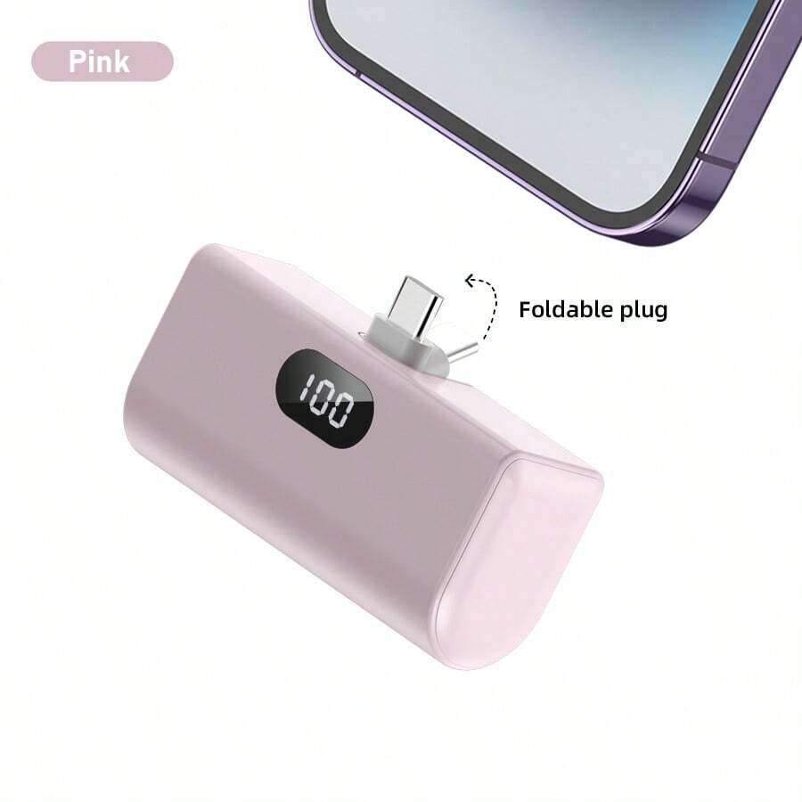 Pin dự phòng di động siêu nhẹ 5000mAh, thiết kế cắm trực tiếp Type-C, trọng lượng cực nhẹ chỉ 100g, đầu ra ổn định 5V/2A. Thích hợp để sạc nhiều thiết bị điện tử như iOS 17/16, iPad, tai nghe, loa, v.v. Cắm và sử dụng ngay, không cần dây cáp. Đầu nối Type-C tích hợp, có thể sạc và sử dụng ở bất cứ đâu. Lý tưởng cho việc đi làm, du lịch, sinh viên, hoạt động ngoài trời và môi trường kinh doanh - Kiểm tra dễ dàng. Màn hình hiển thị nguồn điện ngoài trời - Hồng - Xem 1
