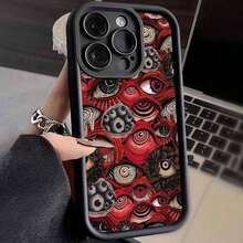 Funda de Teléfono con Patrón de Ojos Abstractos, Protector Decorativo para Teléfono, Accesorios de Teléfono Compatibles con  15 14 13 12 11 Plus/Pro/Pro Max - Multicolor - Ver 7