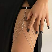 1pc Women's Rhinestone Leg Chain - Durable Alloy Design |   Year-Round Luxury Accessory, Perfect Gift (Formal/Daily)