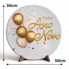Decorative Panel And Cylinder Covers For Happy New Year Theme Parties With Elastic - 50x50 New Year Table Panel 024 - View 5