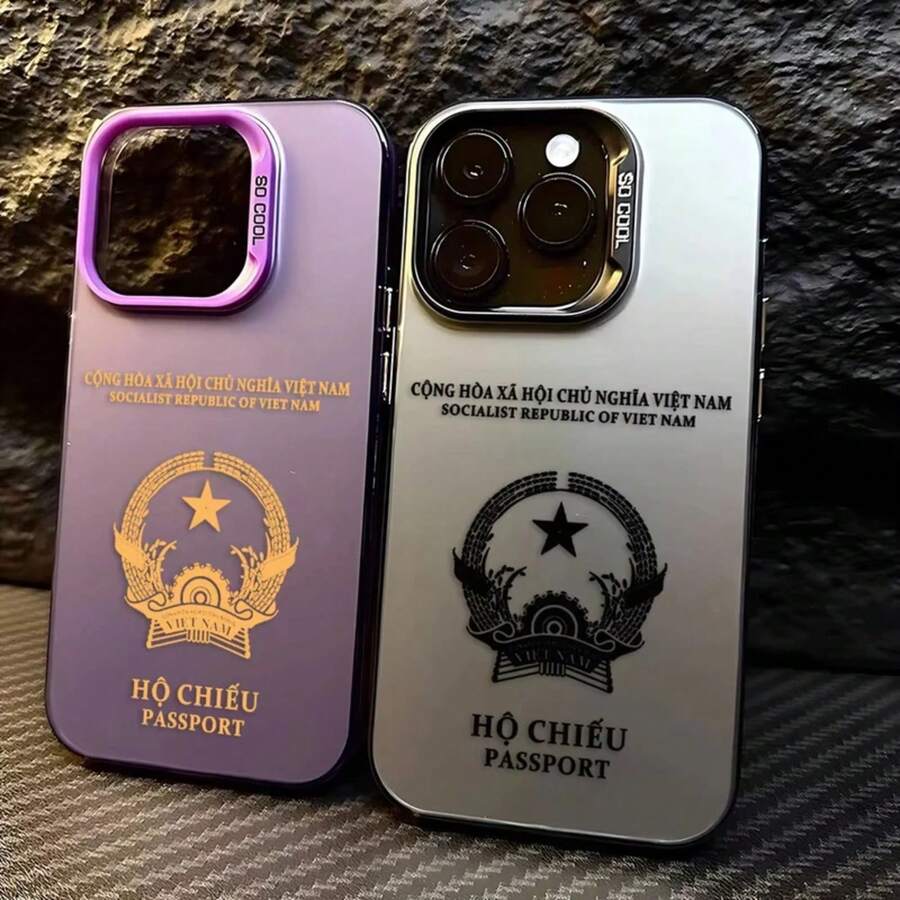 Funda de Teléfono con Patrón de Pasaporte de Vietnam para 17 16e 16 Pro Max 15 14 Plus 13 12 11 Pro, Cubierta Trasera de Silicona a Prueba de Golpes - 5 - Ver 1