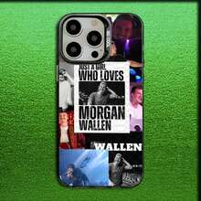 Funda de teléfono Singer M-Morgan Wallen para 17,16,15,14,13,12,11,Pro,MAX, cubierta de silicona mate gris negra - Z6 - Ver 6