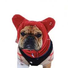 Cute Dog's Fleece Bat Hat Soft Warm Adjustable French Bulldogs Winter Hats Pet Supplies - Multicolor - View 10