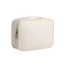 Makeup Bag, Potable Make Up Bag Cute Makeup Organizer Bag For Toiletry Cosmetics Accessories With Divider And Brushes Compartments, Makeup Travel Case Cosmetic Bags Women And Girls - 白色 - 查看 5