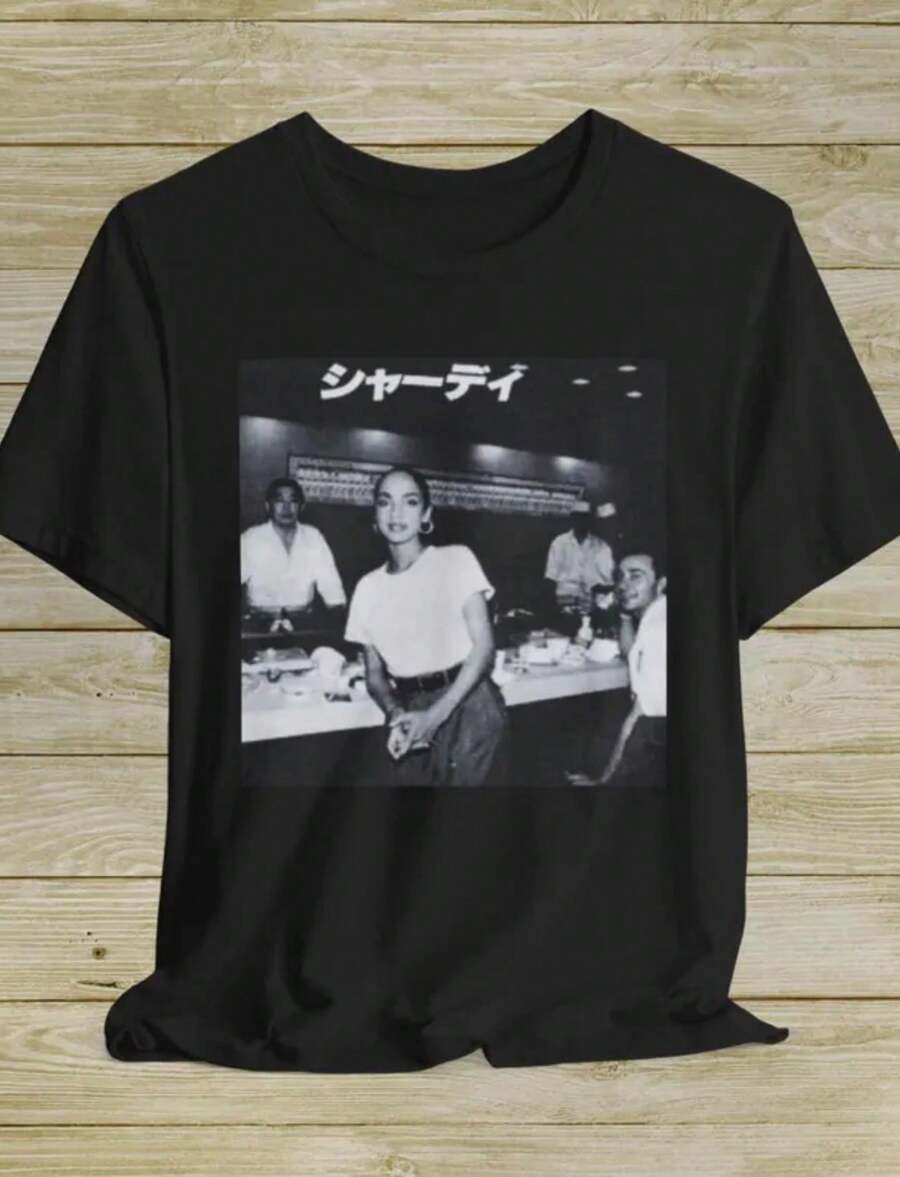 Sade Shirt, RARE, Tokyo 80s! Adu, Diamond Life, Love Deluxe, Promise, J Blige, Nina Simone, Anita, Erykah Badu, Sade T-Shirt, Diner, British - 黑色 - 查看 1