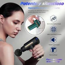 Mini pistola de masaje alivia muscular profundo portátil recargable masajeador corporal relajante terapia recuperación entrenamiento deportiva regalo hombres mujeres diseño ergonómico silenciosa accesorios salud fitness - Negro - Ver 6