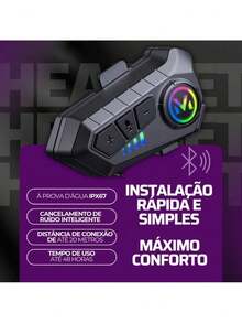 Wireless Bluetooth RGB Helmet Headset - 1 đơn vị - Xem 3